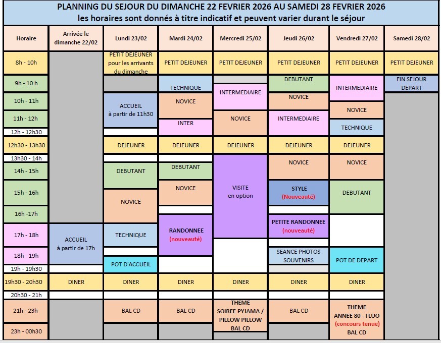PLANNING COURCIMONT 2026